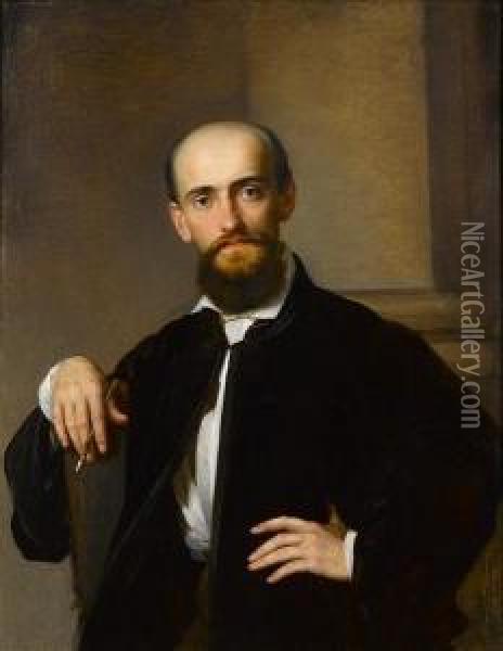 Portrait Of Andrei Karlovich Lavezzari Oil Painting - Aleksander Stankiewicz
