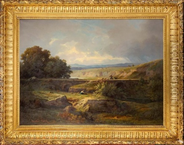 Paysage Oil Painting - Antoine Claude Ponthus-Cinier