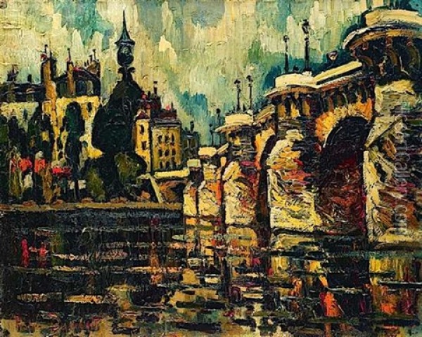 Paris, Le Pont-neuf Oil Painting - Pierre Dumont