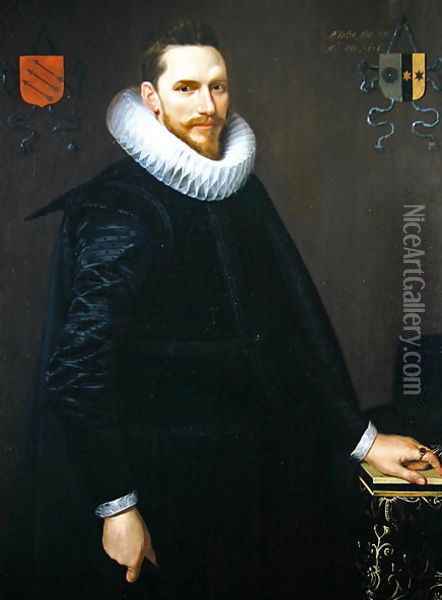 Portrait of Adriaen de Kies van Wiessen, 1616 Oil Painting - Cornelis van der Voort
