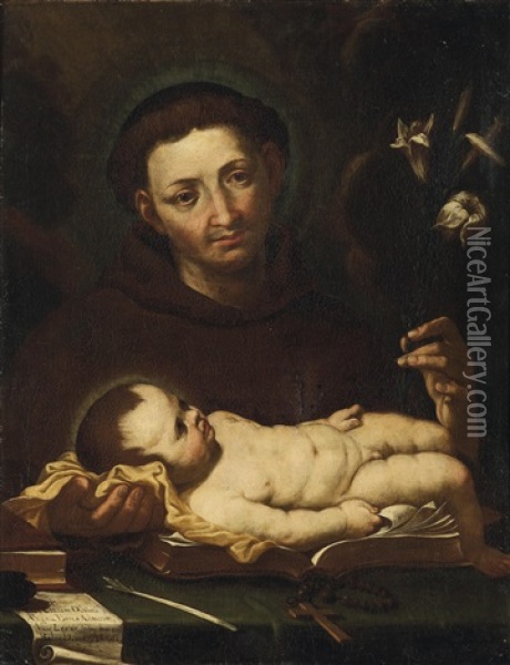 Der Heilige Antonius Von Padua Oil Painting - Gioacchino Assereto