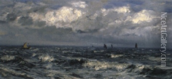 Squally Weather Off The South Coast Oil Painting - Henry Moore