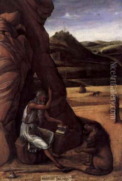 St Jerome in the Desert Oil Painting - Giovanni Bellini