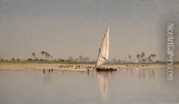 A Sketch On The Nile, 1869 Oil Painting - Sanford Robinson Gifford