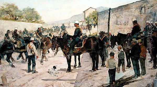 Military Exercises, 1890 Oil Painting - Giovanni Fattori