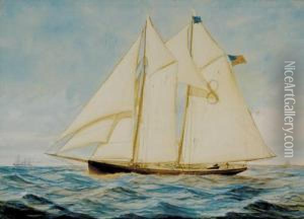 Pilot Boat Edward Barrett Oil Painting - George Gilbert, Sir Scott