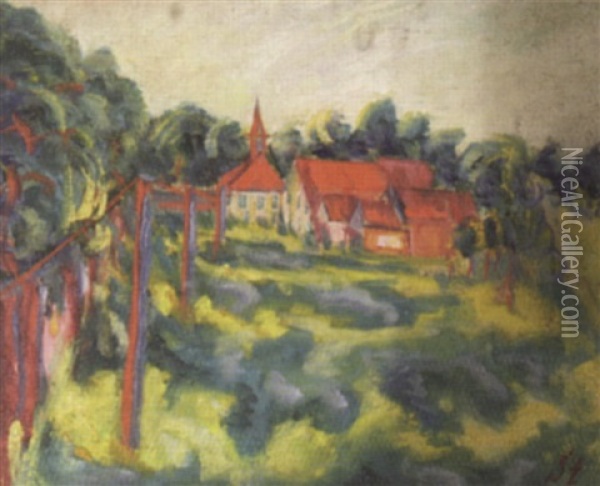 Rotes Dorf Oil Painting - Stanislaw Stuckgold