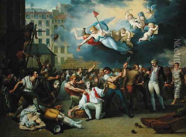 Massacre of the Marquis de Pellepont, 14th July 1789 Oil Painting - Charles Thevenin