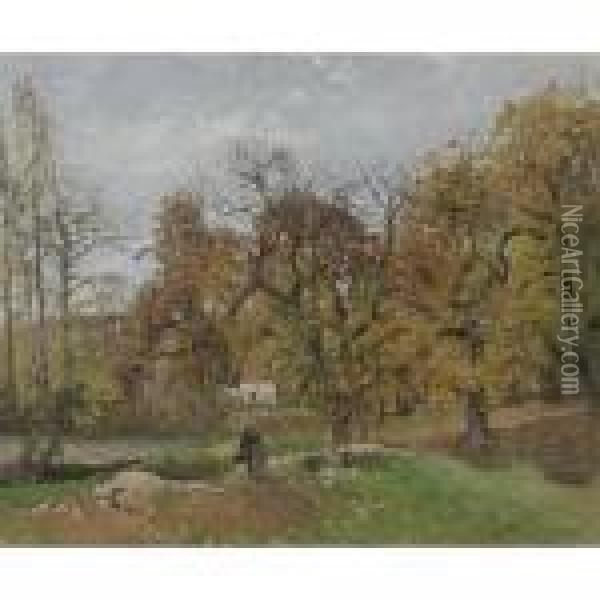 Le Ru De Montbuisson, Louveciennes Oil Painting - Camille Pissarro