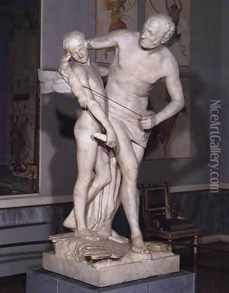 Daedalus and Icarus Oil Painting - Antonio Canova