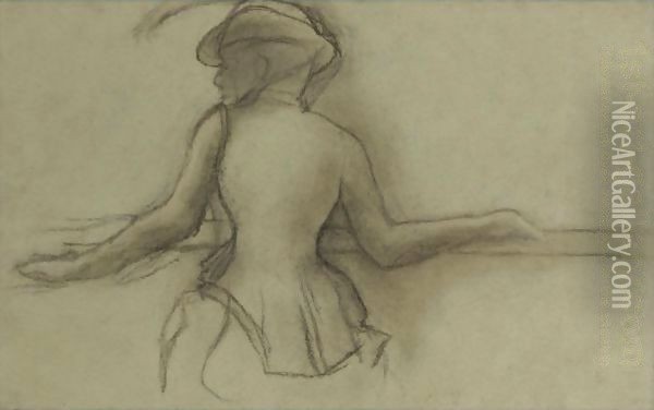Femme Penchee Sur Une Balustrade Oil Painting - Edgar Degas