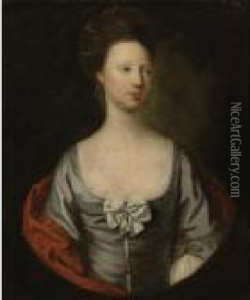 Portrait Of A Lady Oil Painting - Josepf Wright Of Derby