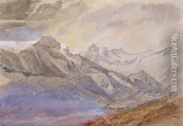 Mont Dauphiny, near Chartreuse Oil Painting - John Ruskin