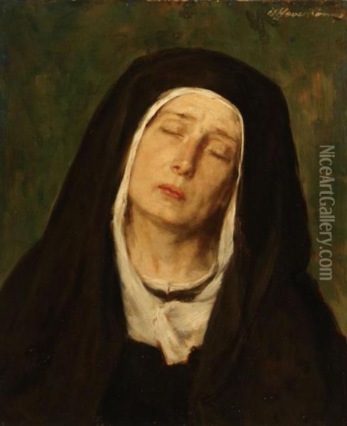 The Sorrowful Madonna Oil Painting - Wilhelm Haverkamp