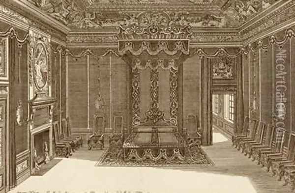 Design for a Bedchamber with a State Bed Oil Painting - Daniel the Elder Marot