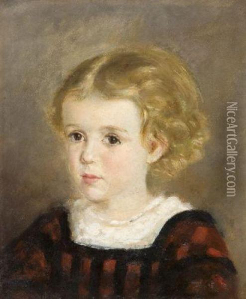 Portrait De Garconnet Blond Oil Painting - Marcellin Desboutin