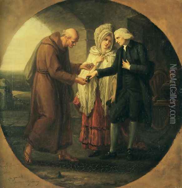 The Monk of Calais Oil Painting - Angelica Kauffmann