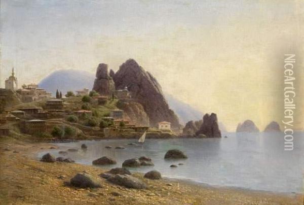 View Of Gurzuf, Crimea Oil Painting - Gavril Kondratenko