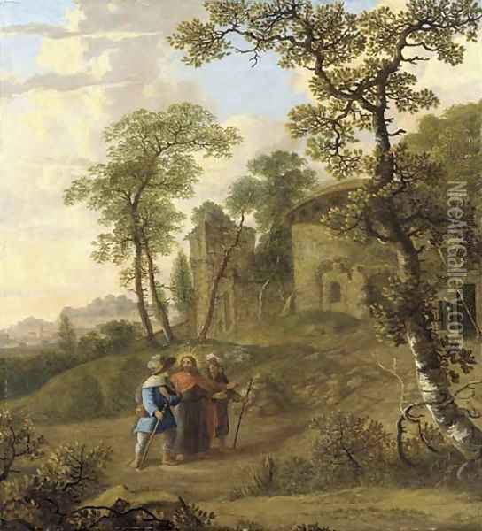 Christ on the Road to Emmaus Oil Painting - Flemish School