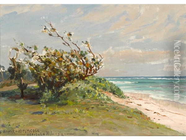 Peaceful Shore, Honolulu Oil Painting - David Howard Hitchcock