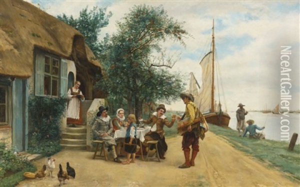 An Act Of Kindness Oil Painting - Jean Charles Meissonier