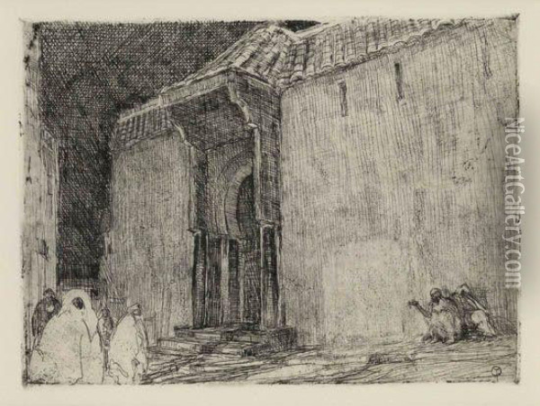 Mosque, Tangier Oil Painting - Henry Ossawa Tanner