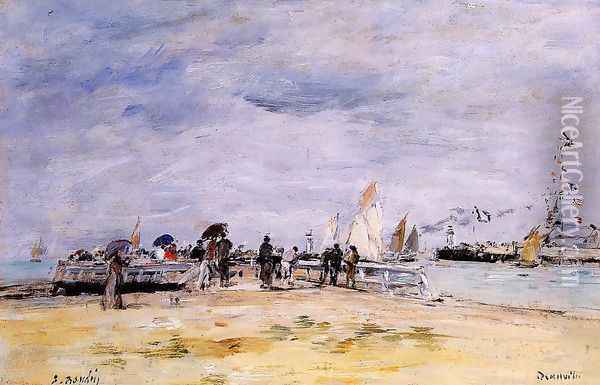 Deauville, the Jetty Oil Painting - Eugene Boudin