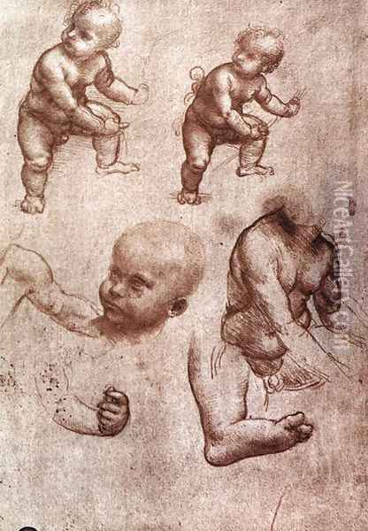 Study of a child Oil Painting - Leonardo Da Vinci