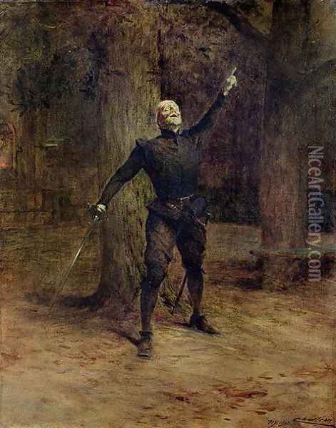 Constant Coquelin (1841-1909) as Cyrano de Bergerac Oil Painting - Theobald Chartran