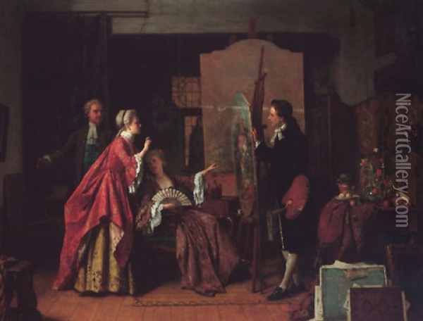 Le Salon Du Peintre Oil Painting - Jean Carolus