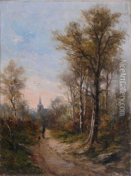 Chemin Vers L'eglise Oil Painting - Leon Germain Pelouse