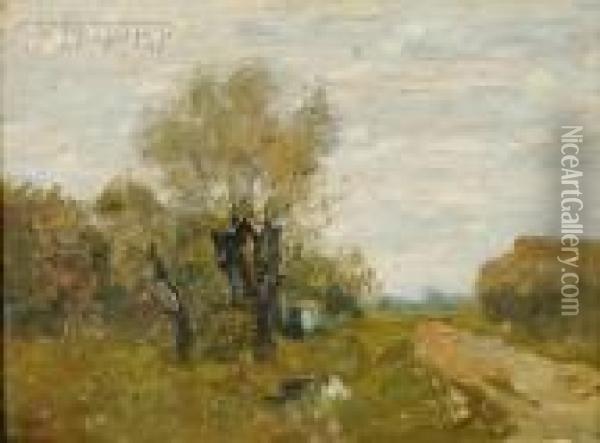 Landscape Near Old Lyme, Connecticut Oil Painting - Henry Ward Ranger