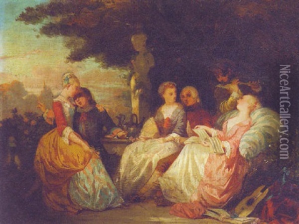 A Fete Galante Oil Painting - Jean-Baptiste Pater