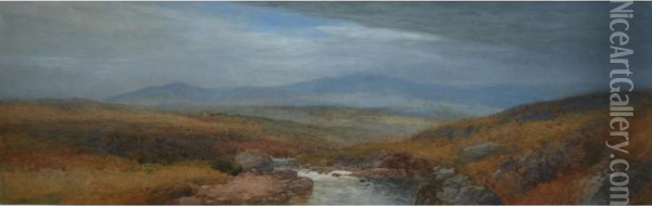 Moorland Scene Oil Painting - Frederick John Widgery
