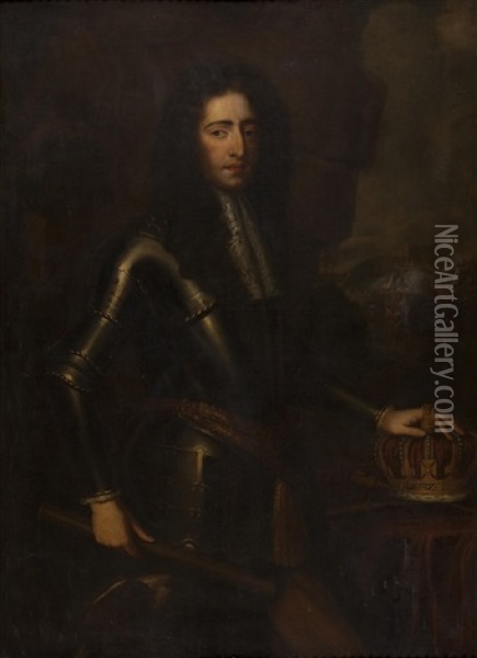 Three Quarter Length Portrait Of William Iii Oil Painting - Willem Wissing