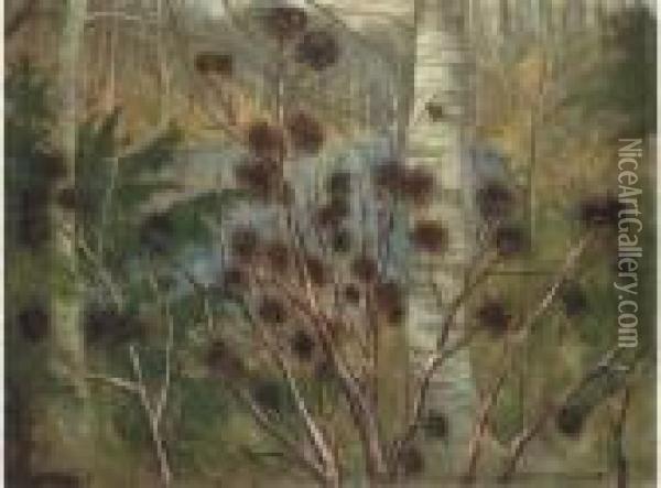 Wooded Landscape Oil Painting - Christopher R. Wynne Nevinson