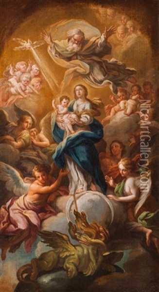 Immaculate Conception Oil Painting - Sebastiano Conca