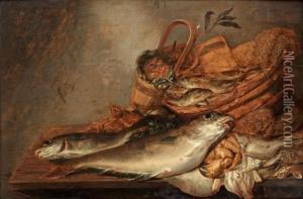 Still Life With Fish And Shellfish Oil Painting - Pieter Van Schaeyenborg