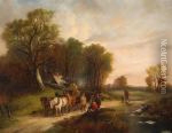 The Timber Cart Oil Painting - William Joseph Shayer