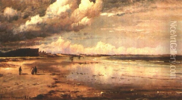 Seascape, Jersey Coast Oil Painting - Edmund Darch Lewis
