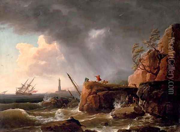 The tempest Oil Painting - Claude-joseph Vernet