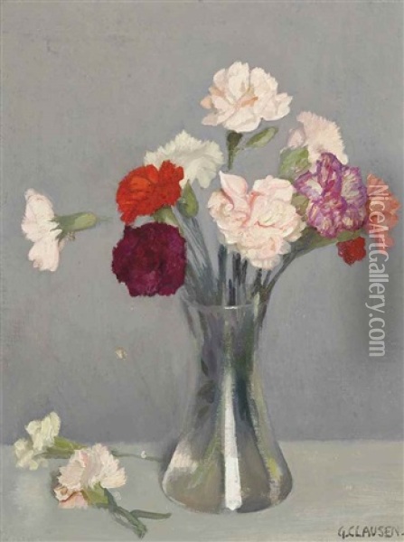 Carnations Oil Painting - Sir George Clausen