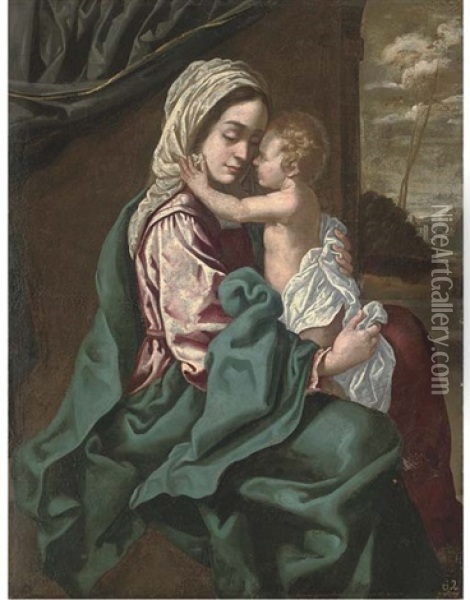 The Madonna And Child Oil Painting - Simone Cantarini
