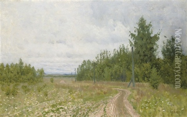 The Track Oil Painting - Isaak Levitan
