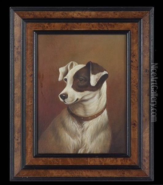 Portrait Of A Dog Oil Painting - Alfred Wheeler