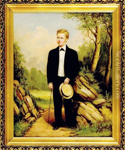 Portrait Of Boy Oil Painting - William Aiken Walker