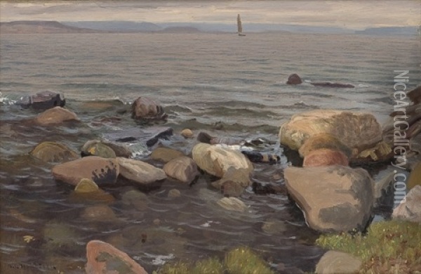 Fra Larkollen, Gravaer Oil Painting - Nils Severin Lynge Hansteen