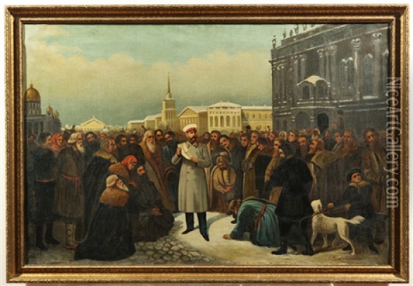 Alexander Ii Proclaiming The Emancipation Of The Serfs Oil Painting - Gustav Dittenberger von Dittenberg