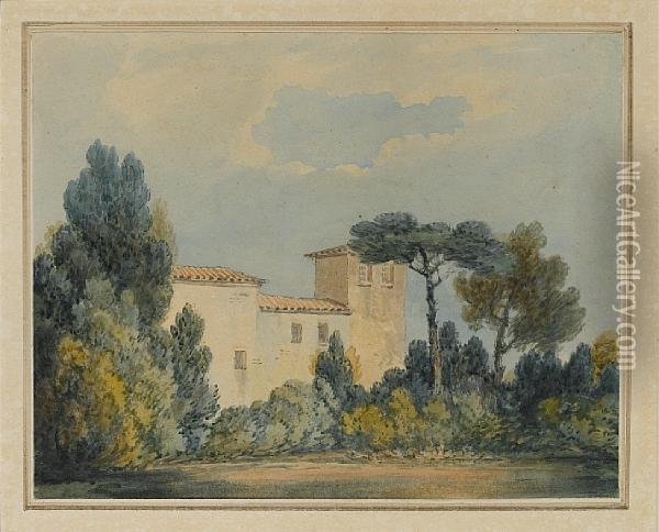 Arno, A Villa Among Trees & Bushes Oil Painting - Joseph Mallord William Turner
