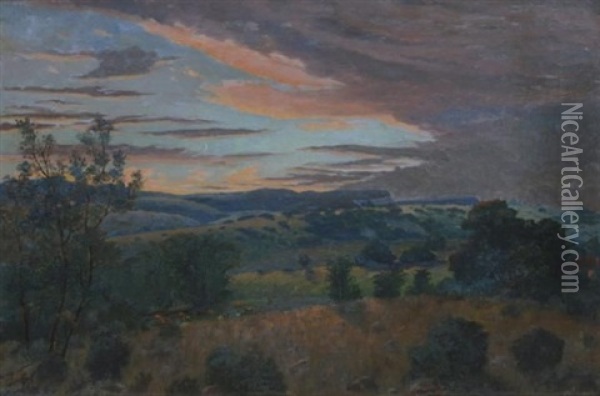 Landscape At Sunset Oil Painting - Cathcart William Methven